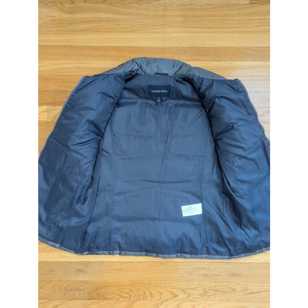 Lands' End Quilted Down Puffer Vest Small 6b8 Mocha Brown - Picture 4 of 11